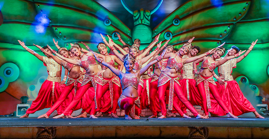 Live dance shows on summer holiday carnival